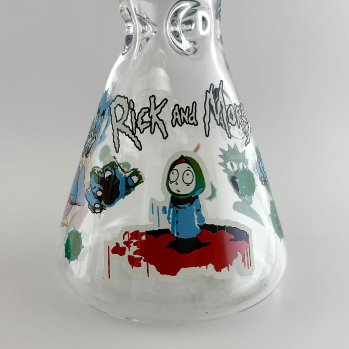 14" Glow in the Dark Cartoon Beaker Bong – 7mm Thick Borosilicate Glass Glass Bong Super Supplys Inc