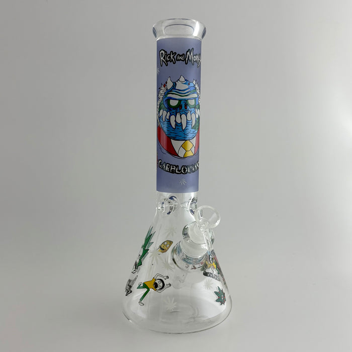 14" Glow in the Dark Cartoon Beaker Bong – 7mm Thick Borosilicate Glass Glass Bong Super Supplys Inc Monster-E