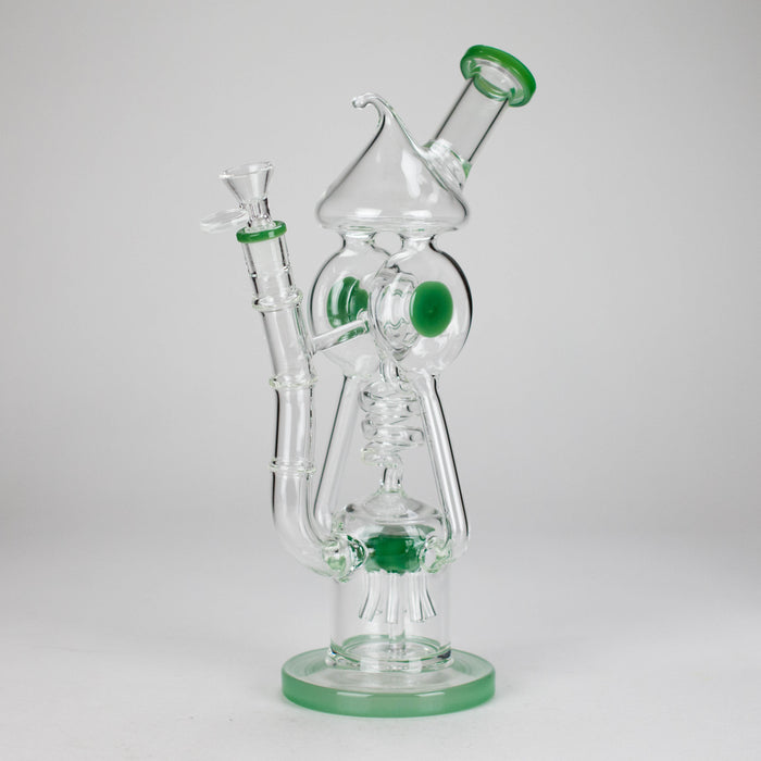 12″ Recycler Glass Bong – 5MM Thick Borosilicate with Coil Tube Design [C1575] Glass Bong Canadian Distributor Mint