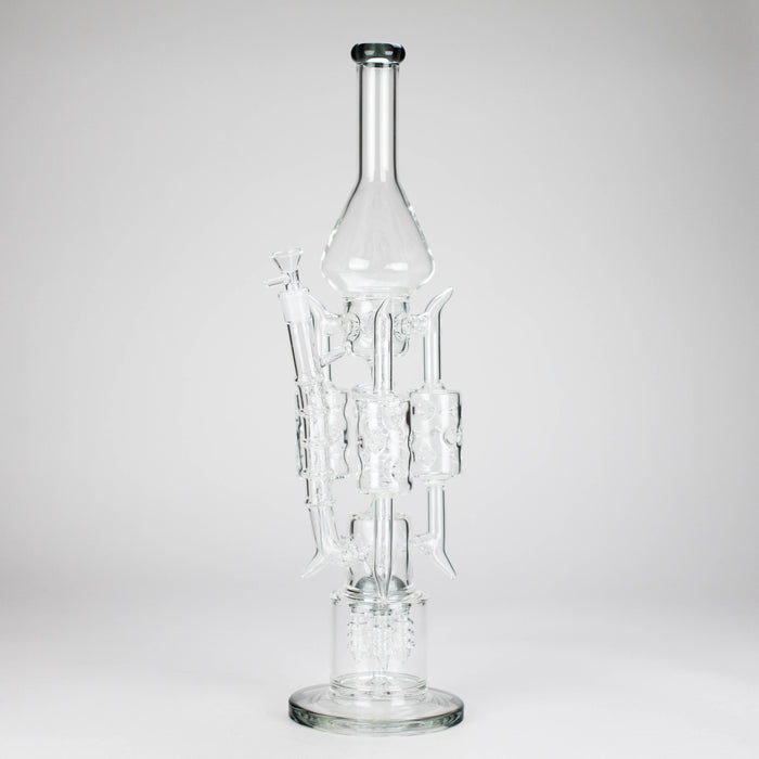 20" Coil Glass water recycler bong [C1577] Glass Bong Canadian Distributor Charcoal Black