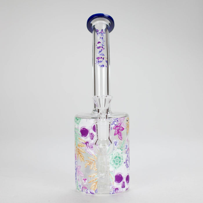 Haze | 9″ Skull Flower Glass Rig – Blue (Mini-M) Glass Bong Canadian Distributor