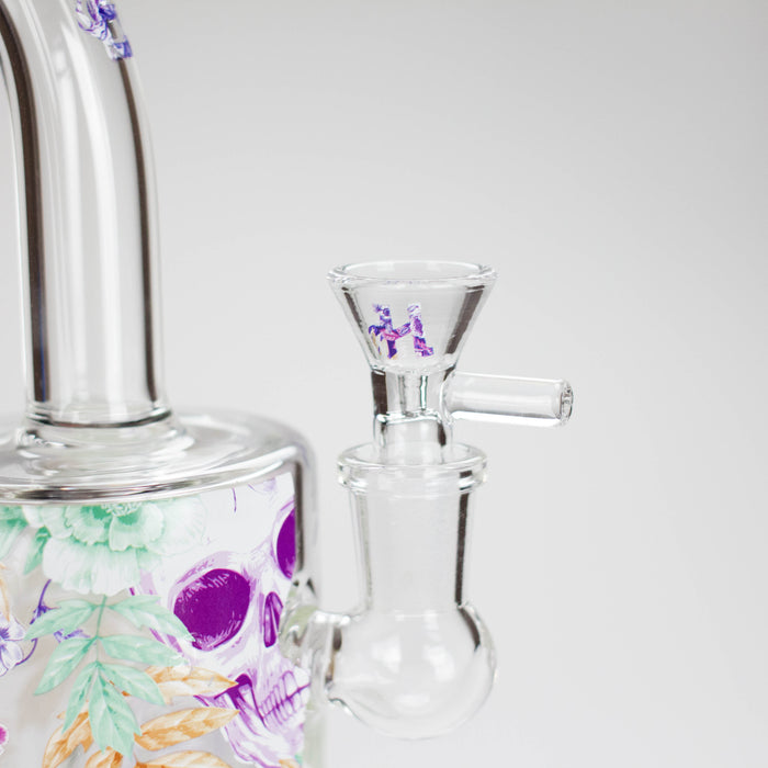 Haze | 9″ Skull Flower Glass Rig – Blue (Mini-M) Glass Bong Canadian Distributor