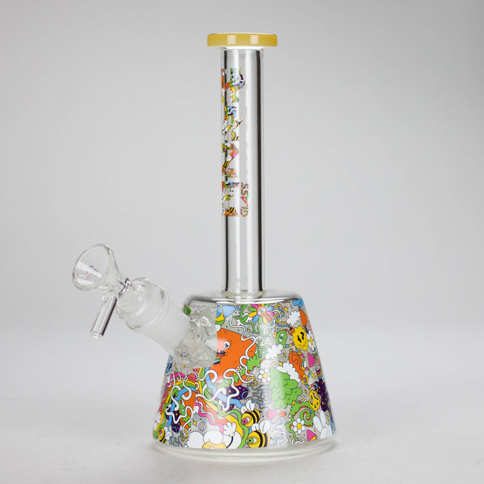 Haze | 9″ Lab Flower Beaker Glass Bong – Jade Yellow (Mini-Q) Glass Bong Canadian Distributor