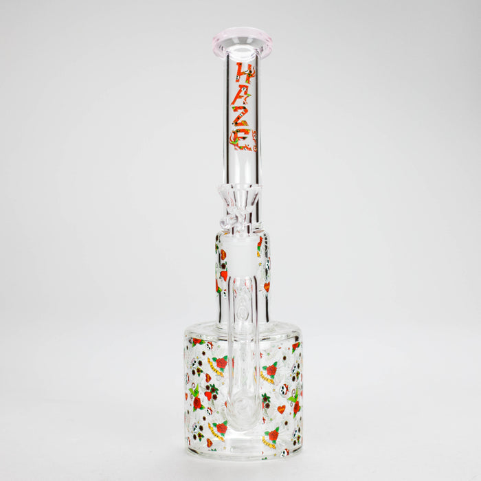 Haze | 10″ Skull & Red Roses Glass Bong – Pink (Mini-S) Glass Bong Canadian Distributor