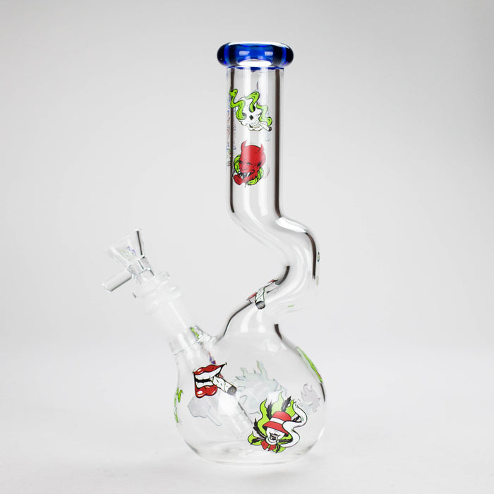 Haze | 9″ Smoking Zig-Zag Glass Bong – Blue (Mini-T) Glass Bong Canadian Distributor