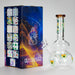 Haze | 9″ Heart Leaf Double Bubble Base Glass Bong with Color Lip – Amber (Mini-U) Glass Bong Canadian Distributor