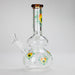 Haze | 9″ Heart Leaf Double Bubble Base Glass Bong with Color Lip – Amber (Mini-U) Glass Bong Canadian Distributor