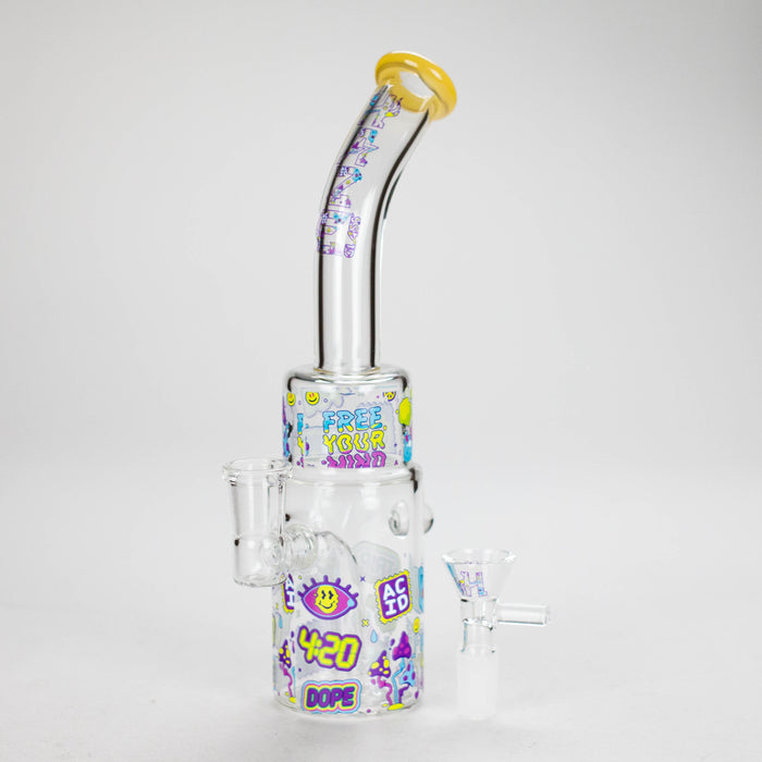 Haze | 9″ 420 Trip Glass Bong – Jade Yellow (Mini-B) Glass Bong Canadian Distributor
