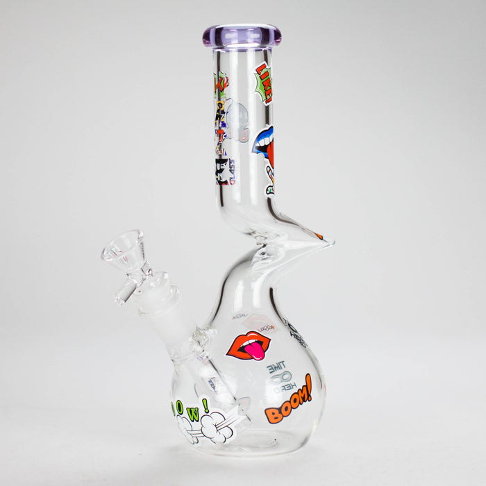 Haze | 9″ Zong Glass Bong with Color Lip – Purple (Mini-W) Glass Bong Canadian Distributor