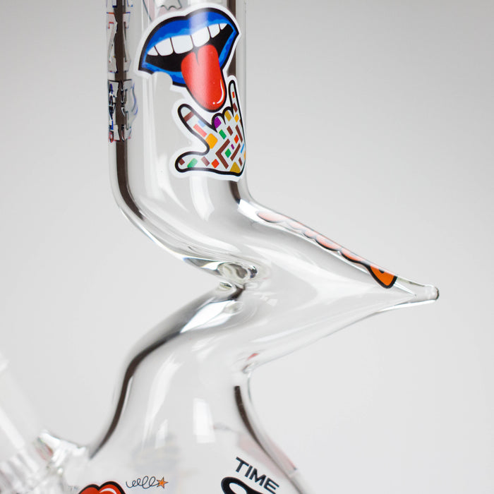 Haze | 9″ Zong Glass Bong with Color Lip – Purple (Mini-W) Glass Bong Canadian Distributor