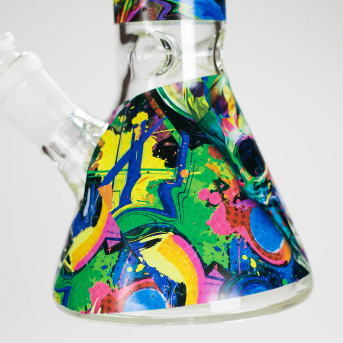 Haze | 8″ Skull Beaker Glass Bong with Color Lip – Green (Mini-Y) Glass Bong Canadian Distributor