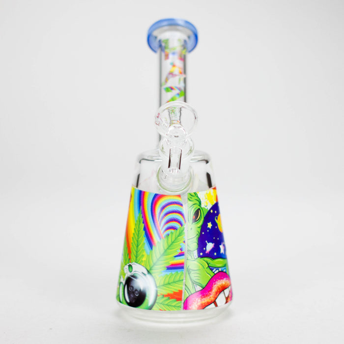 Haze 7″ Aliens Trip Glass Bubbler – Light Blue (Mini-C) Glass Bong Canadian Distributor
