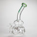 Haze | 9″ Bubble Base Glass Bong – Green Weed Leaf Design (Mini-A) Glass Bong Canadian Distributor