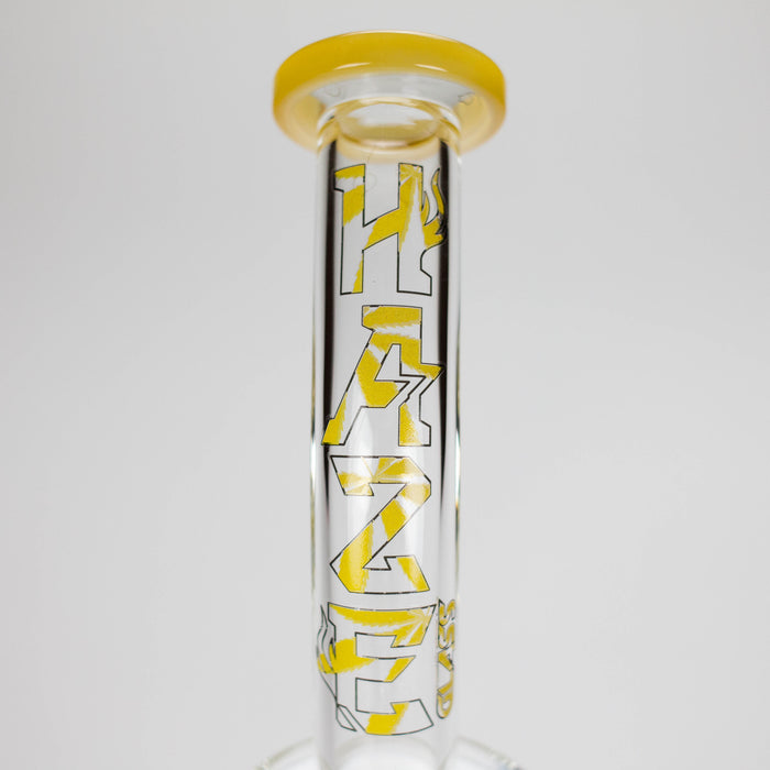 Haze | 8.5″ Weed Leaf Bent Neck Glass Bong – Jade Yellow (Mini-E) Glass Bong Canadian Distributor