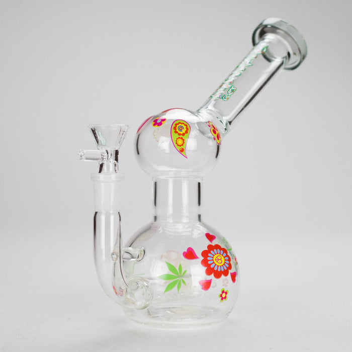 Haze | 4″ Mini Flower Bubble Glass Bong – Charcoal Black (Mini-F) Glass Bong Canadian Distributor