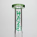 Haze | 9″ Bubble Base Glass Bong – Green Weed Leaf Design (Mini-A) Glass Bong Canadian Distributor