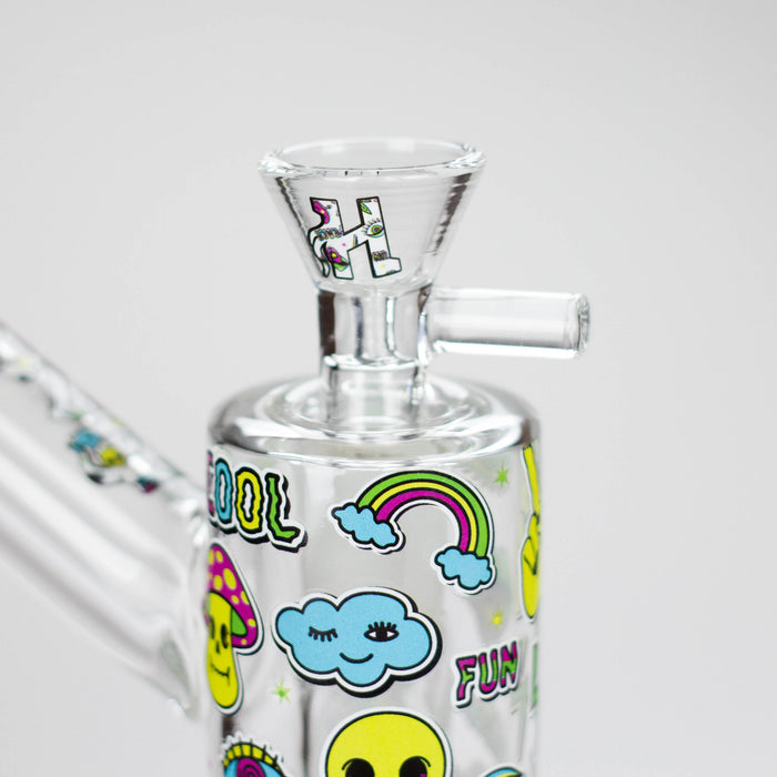 Haze | 7″ Skull Glass Bubbler – Charcoal Black (Mini-H) Glass Bong Canadian Distributor