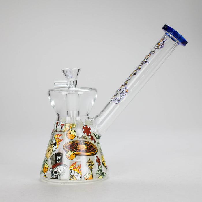 Haze | 8″ Gambling Glass Bubbler – Blue (Mini-I) Glass Bong Canadian Distributor