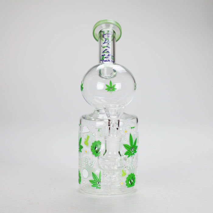 Haze | 8″ Trippy Bubble Dab Rig – Green (Mini-J) Glass Bong Canadian Distributor