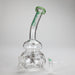 Haze | 9″ Bubble Base Glass Bong – Green Weed Leaf Design (Mini-A) Glass Bong Canadian Distributor