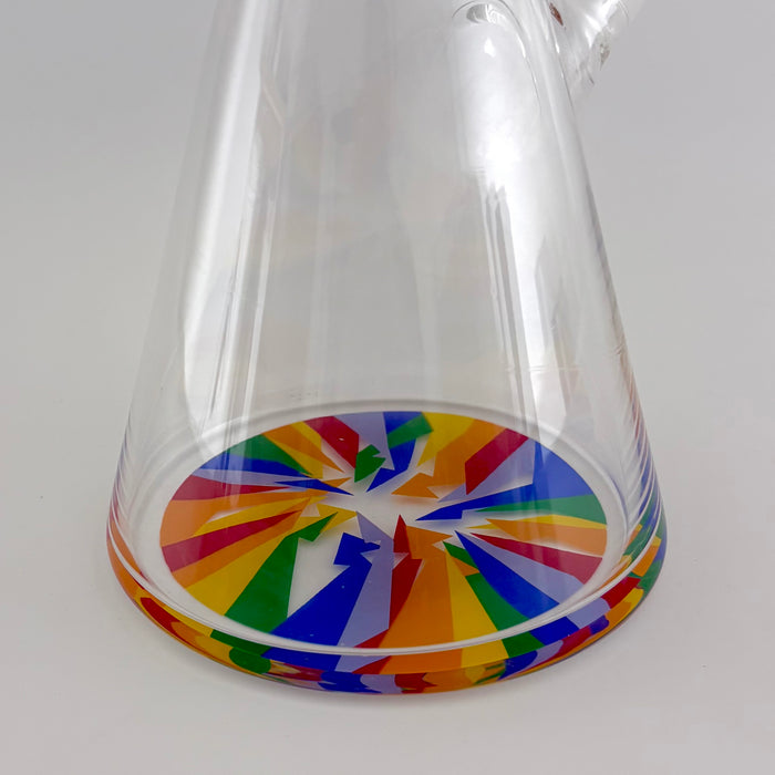 Wellcann | 17" Thickened Base Psychedelic Beaker Glass Bong Glass Bong Super Supplys Inc