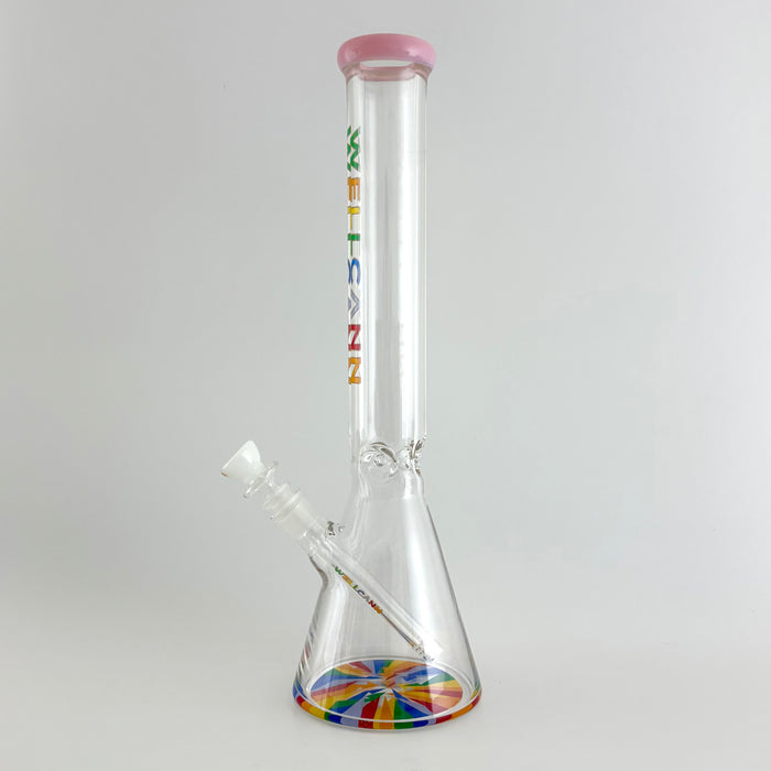 Wellcann | 17" Thickened Base Psychedelic Beaker Glass Bong Glass Bong Super Supplys Inc
