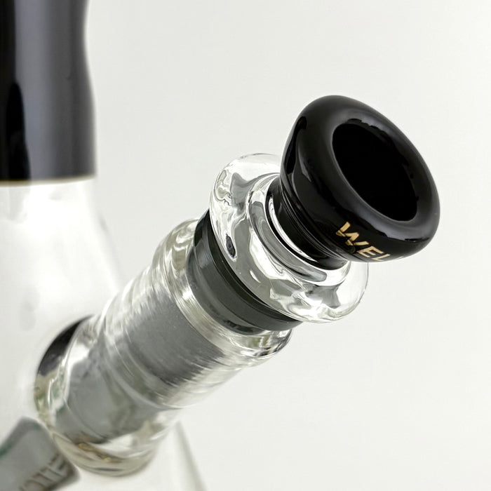 Wellcann | 14" Thickened Base Geometric Gold Beaker Glass Bong Glass Bong Super Supplys Inc