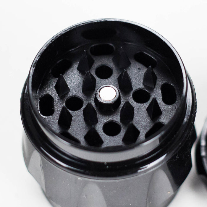 1.5" Acrylic Herb Grinder – 4-Layer with Weed Leaf Design (Box of 12) Display Pack 777 Smoke