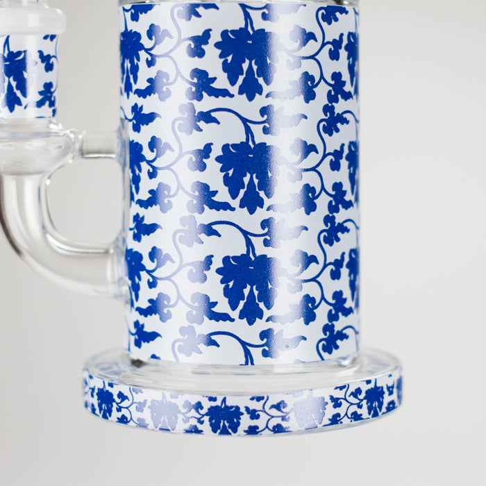 7" Cloisonné Design Glass Bong with Water Diffuser – 14mm Bowl Joint Glass Bong 777 Smoke