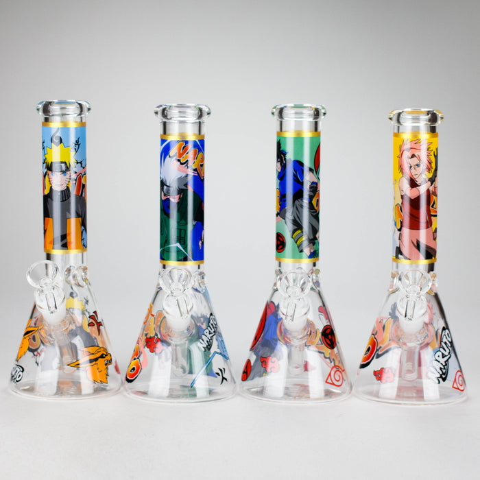 10" Comic Design Glass Beaker Bong – 14mm Bowl Joint Glass Bong 777 Smoke