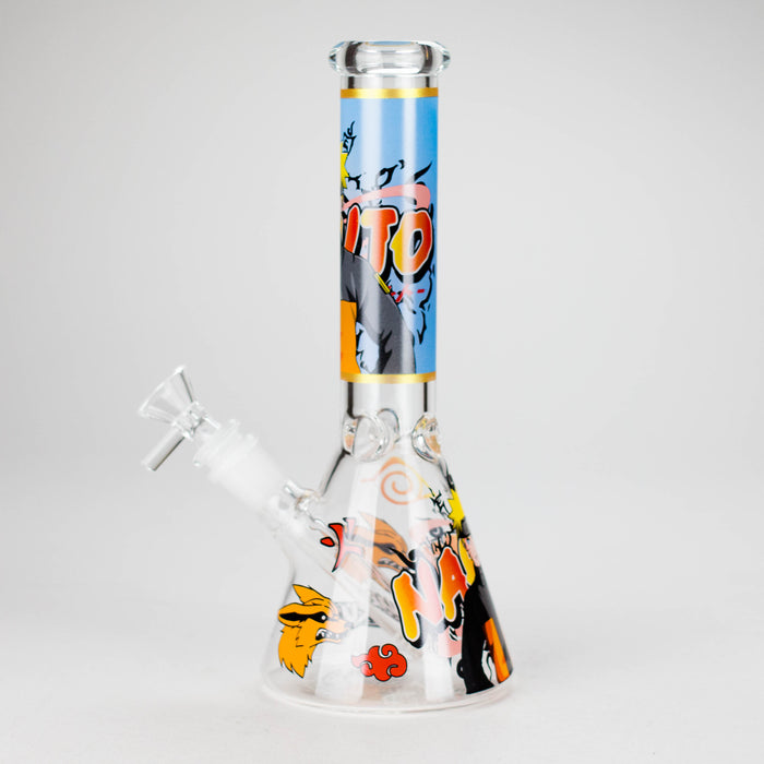 10" Comic Design Glass Beaker Bong – 14mm Bowl Joint Glass Bong 777 Smoke