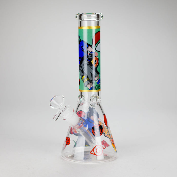 10" Comic Design Glass Beaker Bong – 14mm Bowl Joint Glass Bong 777 Smoke Design3
