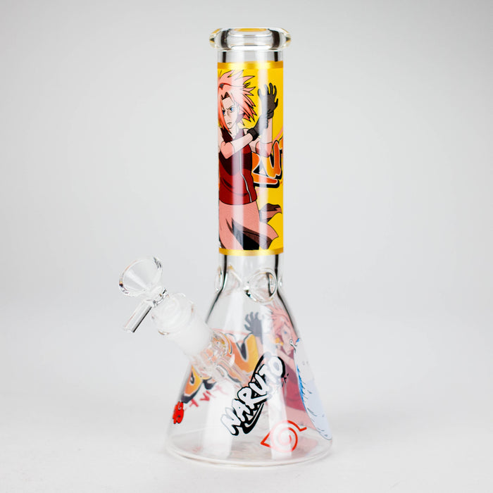 10" Comic Design Glass Beaker Bong – 14mm Bowl Joint Glass Bong 777 Smoke Design4