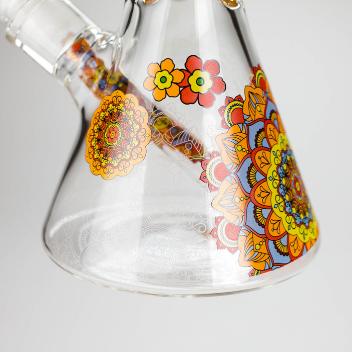 14" Flower Design Glass Bong – 7mm Thick with Ice Catcher Glass Bong 777 Smoke