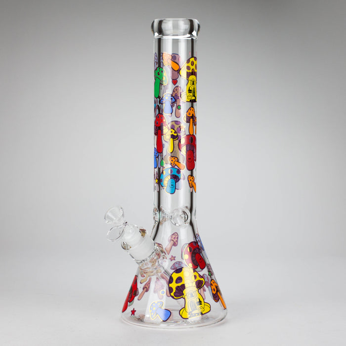 Z14" Mushroom Design Glass Bong – 7mm Thick with Ice Catcher Glass Bong 777 Smoke