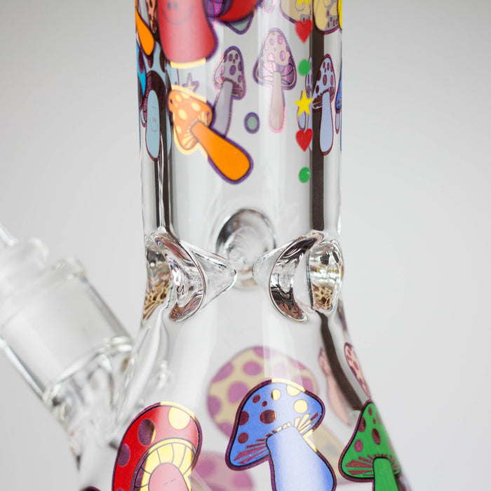 Z14" Mushroom Design Glass Bong – 7mm Thick with Ice Catcher Glass Bong 777 Smoke