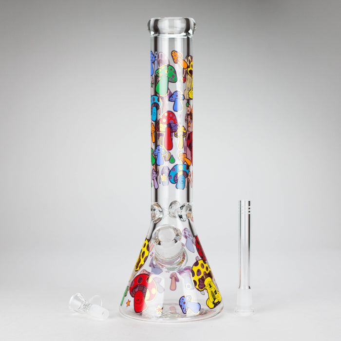 Z14" Mushroom Design Glass Bong – 7mm Thick with Ice Catcher Glass Bong 777 Smoke