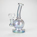 7" Solid Color Electroplate Glass Bong – 14mm Bowl Joint Glass Bong 777 Smoke Blue