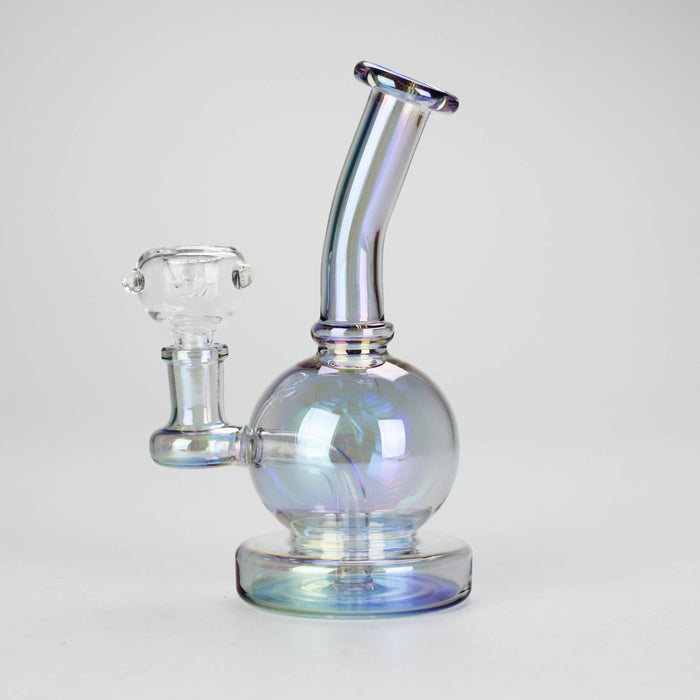 7" Solid Color Electroplate Glass Bong – 14mm Bowl Joint Glass Bong 777 Smoke
