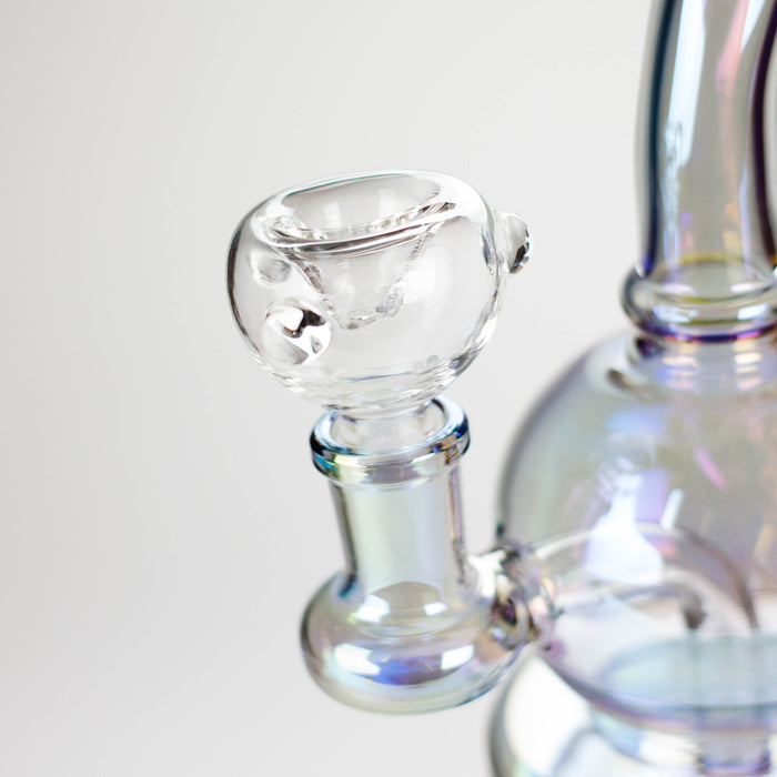 7" Solid Color Electroplate Glass Bong – 14mm Bowl Joint Glass Bong 777 Smoke