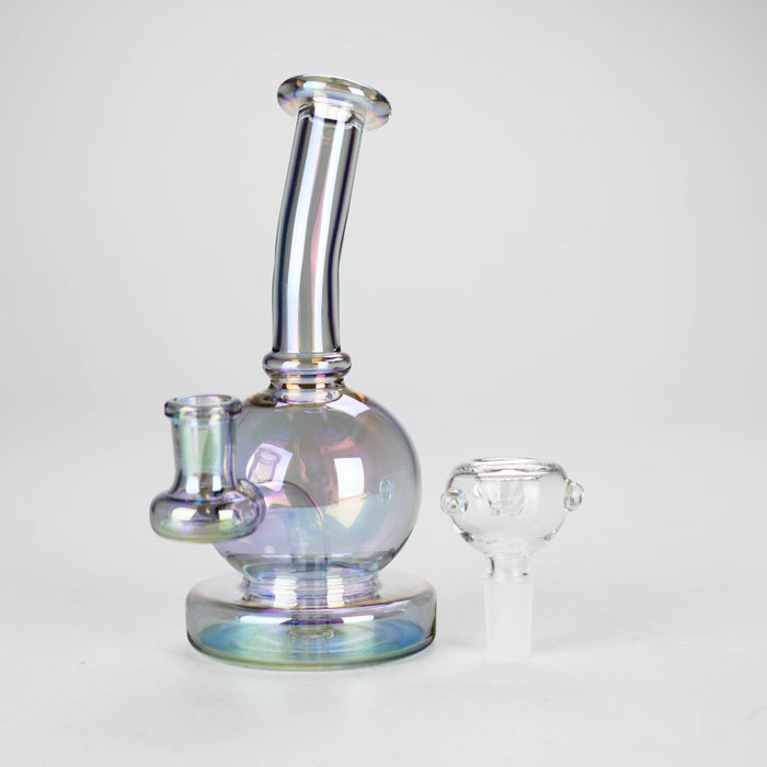 7" Solid Color Electroplate Glass Bong – 14mm Bowl Joint Glass Bong 777 Smoke