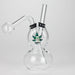6" Flat Mush Mix Sticker Glass Oil Burner Pipe – Unique Double Bubble Design Glass Rig RMG WHOLESALE