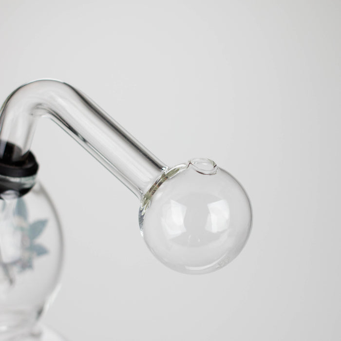 6" Flat Mush Mix Sticker Glass Oil Burner Pipe – Unique Double Bubble Design Glass Rig RMG WHOLESALE