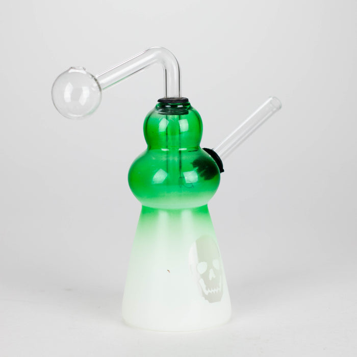 6" Flat Bottom Skull Glass Oil Burner – Compact Design with Assorted Colors Glass Rig RMG WHOLESALE