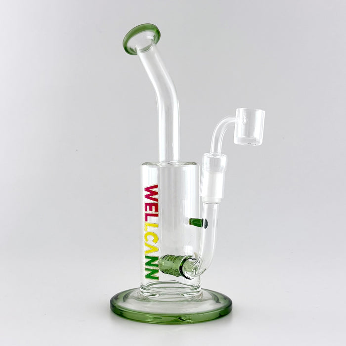 Wellcann | 9.5" Inline Rig with Quartz Banger Glass Rig Super Supplys Inc Green