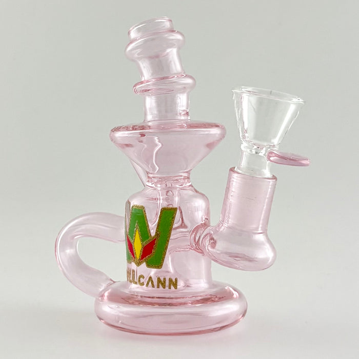 Wellcann | 5” Recycler Dab Rig – Circ Perc Glass Bong Super Supplys Inc Pink