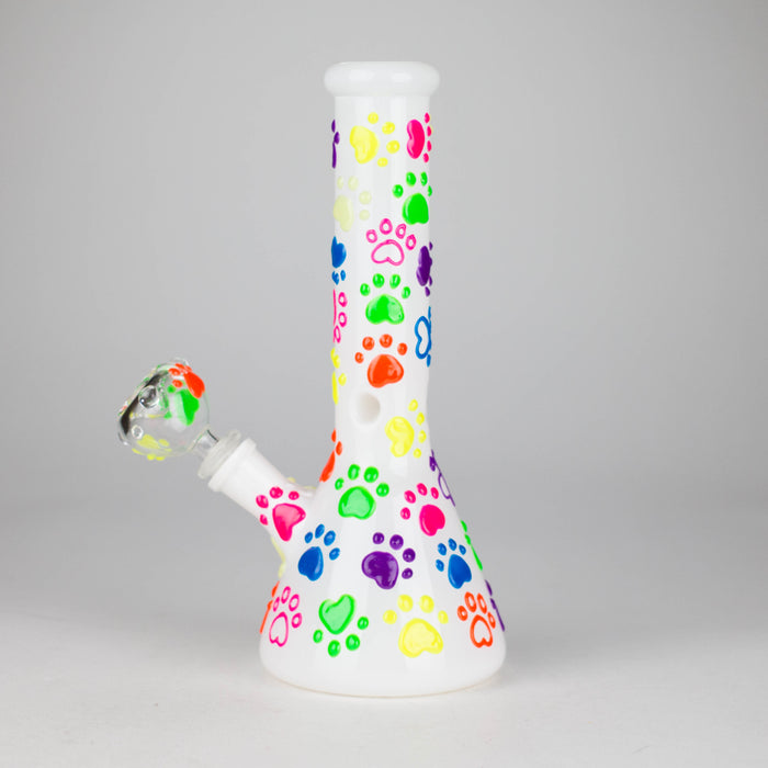 10" 3D Glass Bong With My Pet Design – Glow in the Dark Glass Bong 777 Smoke
