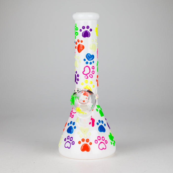 10" 3D Glass Bong With My Pet Design – Glow in the Dark Glass Bong 777 Smoke