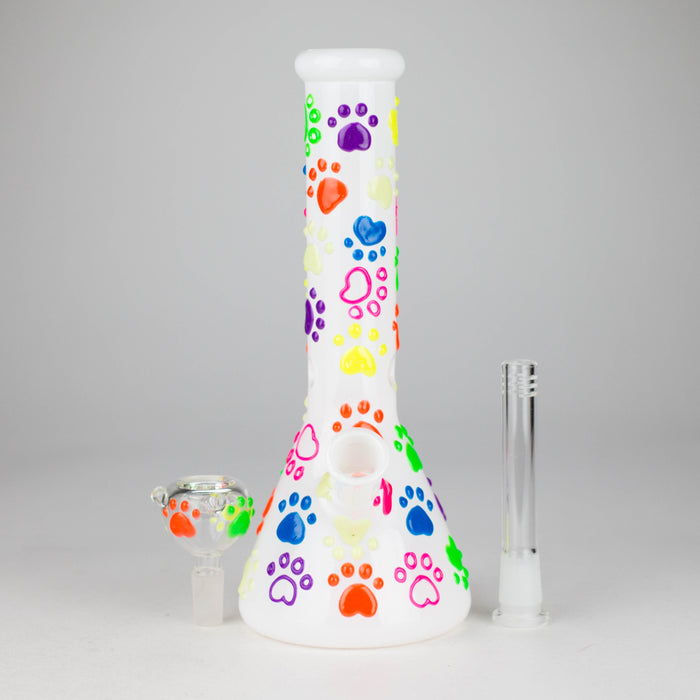 10" 3D Glass Bong With My Pet Design – Glow in the Dark Glass Bong 777 Smoke