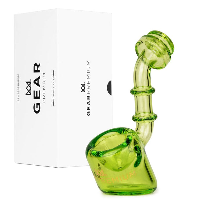 GEAR Premium® | 4" Odin Upright Sherlock Hand Pipe Glass Pipe West Coast Gifts Lime Green